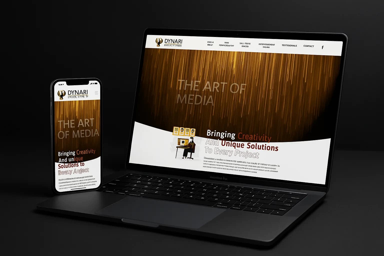 Dynari Productions brand design and mockup showcase